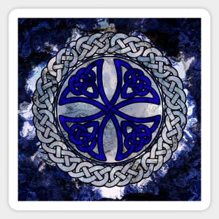 Blue Celtic Shield Knot on Marble Sticker